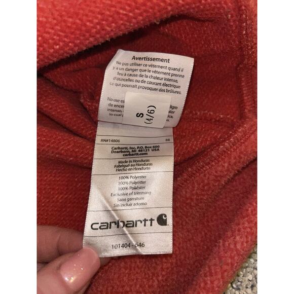Carhartt Jacket Women’s Small Red Kentwood Fleece Hoodie Full‎ Zip Relaxed Fit - Picture 8 of 11